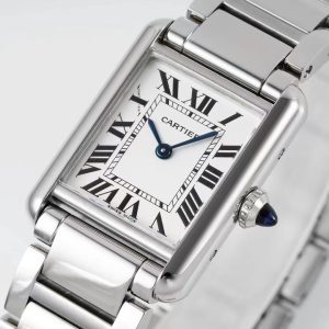 Alternative view of AF Cartier TANK MUST Superb Masterpiece Arrives in Full Force Dimensions: Medium 33.7*25.5mm, Small 29.5*22mm Ultra-Premium Details as Described: 1. Ultimate 1:1 Case Replica! Swiss A-grade quality case meticulously crafted by top-tier manufacturers, delivering a full-grade authentic experience!From sapphire crystal and spinel crown to mirror-finish polishing! Textured sandblasting! Flawless square-edged details! 2. Taiwanese factory authentic-grade dial paired with Swiss quartz movement! 3. Exquisitely crafted blue-steel hands matching genuine models 4. Market-exclusive premium quick-release stainless steel bracelet! Quick-release calfskin leather strap! Unmatched wearing comfort!5. Premium QC craftsmanship with authentic boutique tag—one code per watch! AF's new Tank collection delivers unmatched workmanship and value, outclassing any so-called "original factory" versions on the market! For Cartier, trust AF!